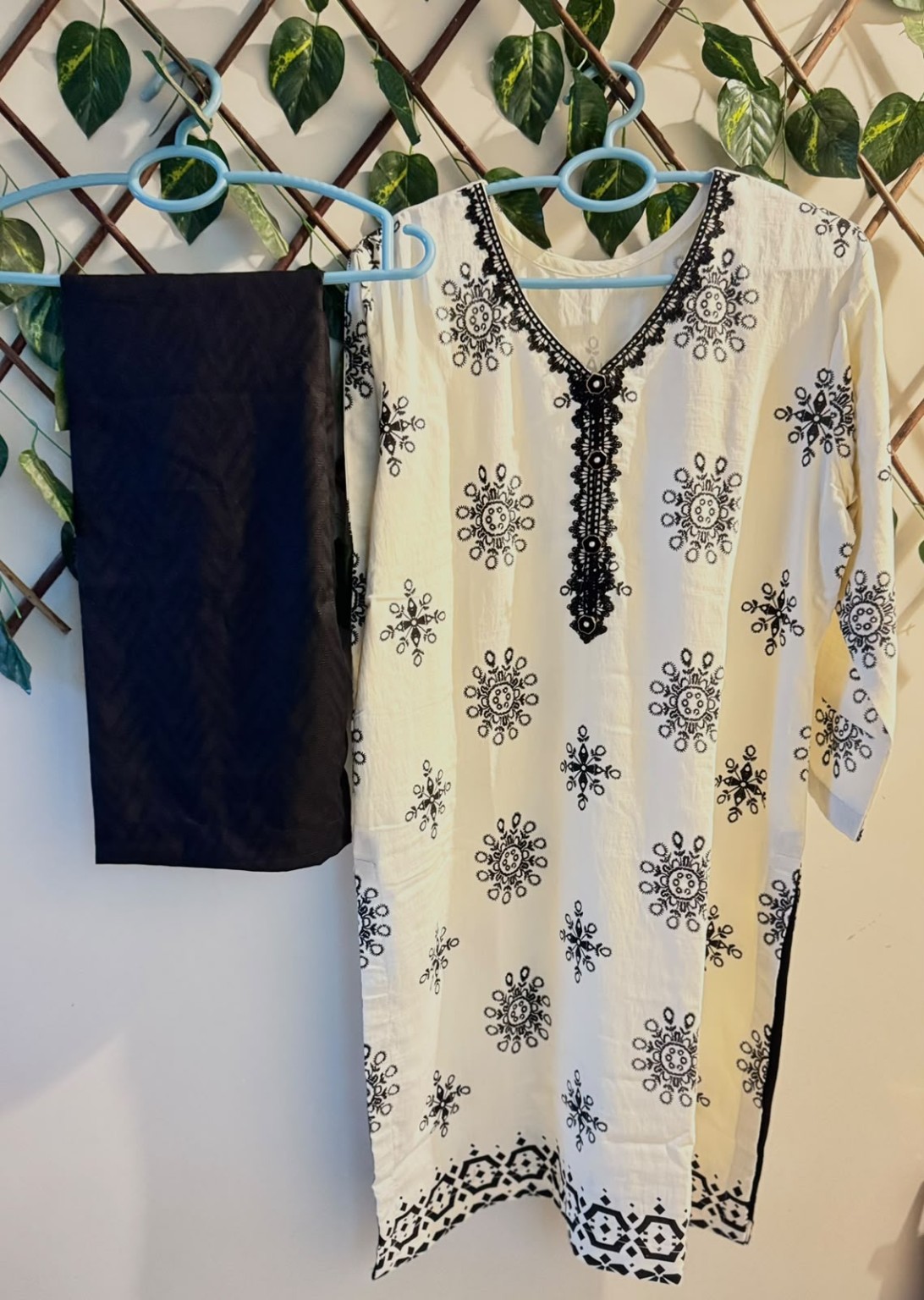 Shabnam – Black Block Print 2-Piece flat lay