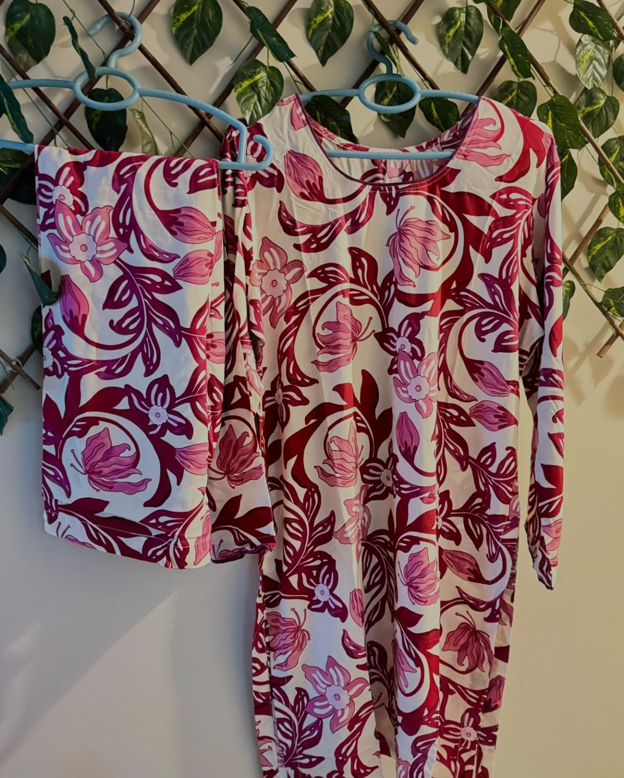 Berry Bloom Co-ord Set flat lay